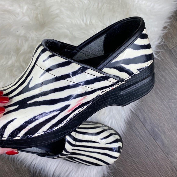 dansko zebra clogs